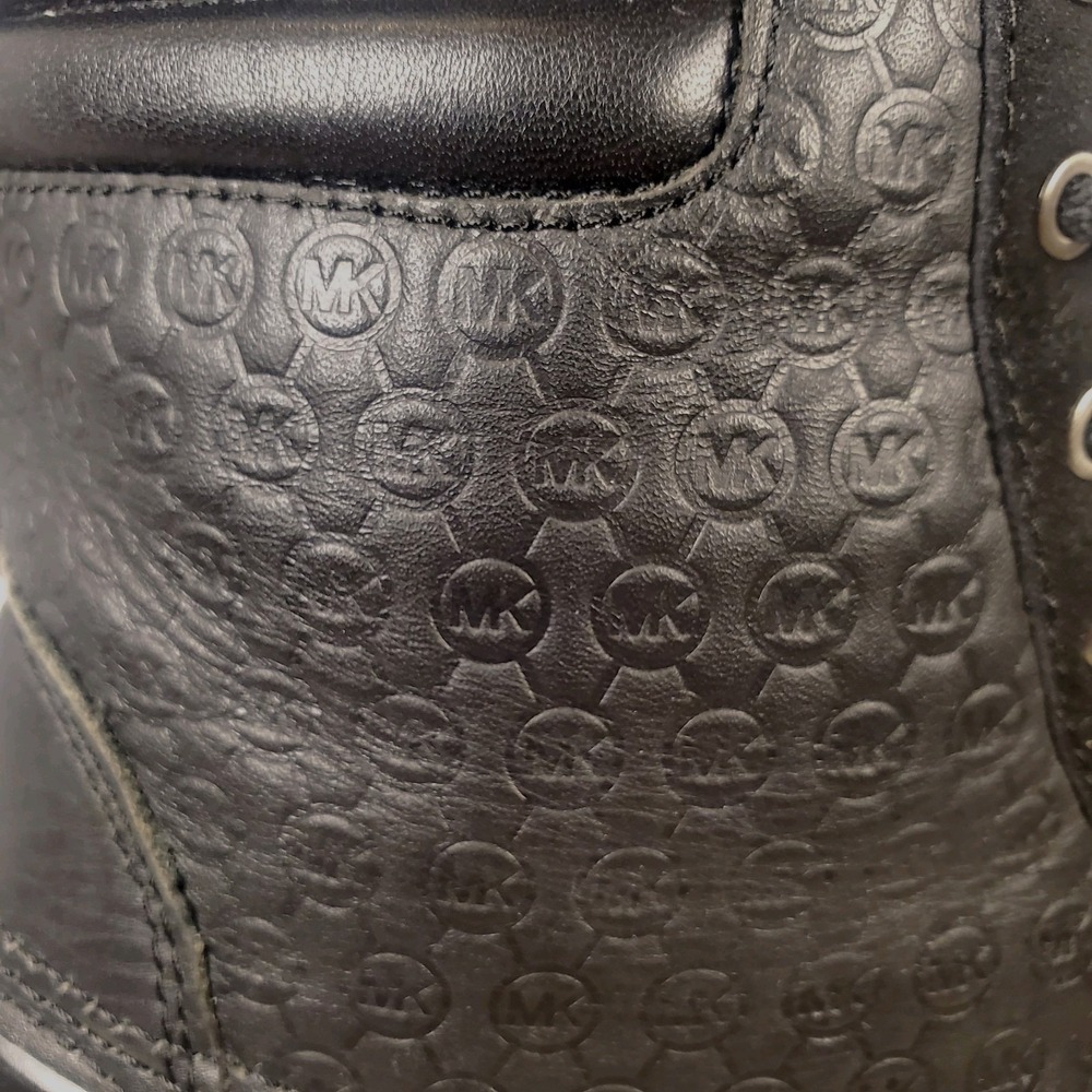 Michael Kors Easton Women's Size 7 Lace Up Black Duck Boots Faux Fur Lined - Picture 8 of 14